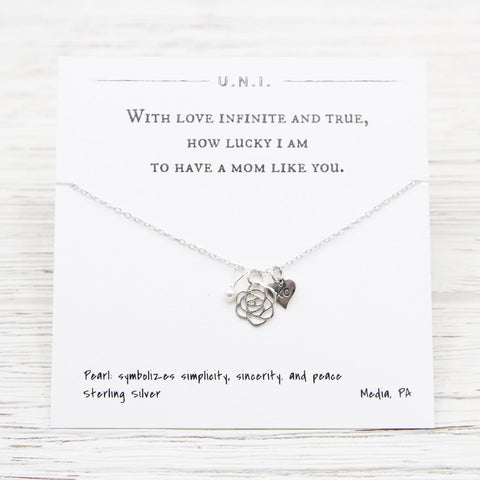 With Love Infinite and True Mom Like You Necklace