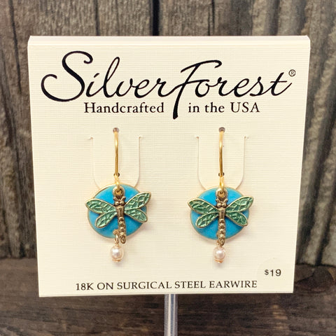 Dragonfly and Teal Earrings