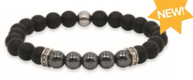 Matte Black Onyx & Hematite Unisex Bracelet