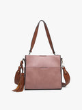 Lyla Two Tone Mulberry & Brown Bucket Bag