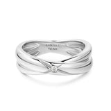 Silver Cross Double Ring- Size 7