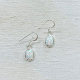 Sterling Silver Created Opal Earrings