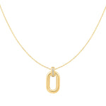 Gold Oval Hoop Necklace