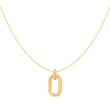 Gold Oval Hoop Necklace