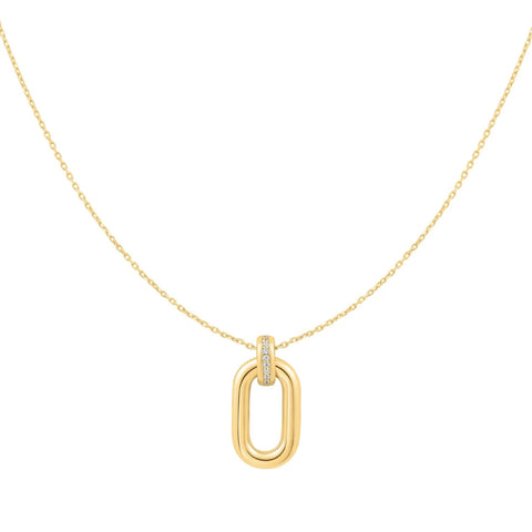 Gold Oval Hoop Necklace