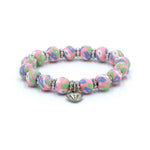 Kids Clay Bead Bracelet - Light Pink Floral