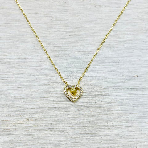 Sterling Silver Heart in a Heart Necklace