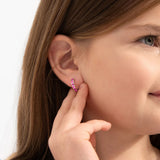 Sterling Silver Enamel Heart Earrings