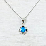 Sterling Silver Created Opal Necklace