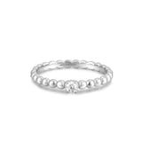 Silver CZ Round Dome Ring- Size 7