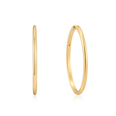 Gold Plain Oversized Hoops