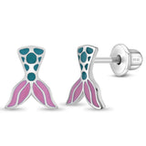 Sterling Silver Mermaid Tail Earrings