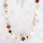 Fashion Gold Tone Natural Beaded Necklace