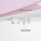 Sterling Silver Toddler Pearl Stud Earrings-4mm