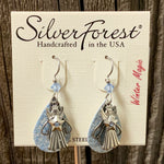 Silver Forest Blue and Silver Angel Earrings