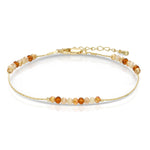 Gold Caramel Crystal Anklet