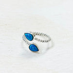 Sterling Silver Created Blue Opal Ring