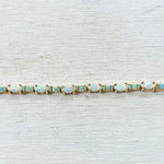 Sterling Silver Gold Plated Estate Opal Bracelet