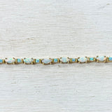 Sterling Silver Gold Plated Estate Opal Bracelet