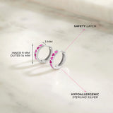 Sterling Silver Enamel Heart Earrings