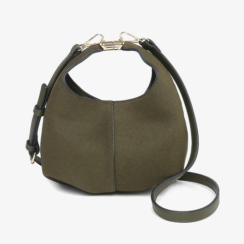 Elena Suede Crossbody- Olive