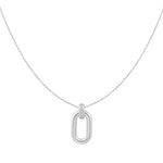 Silver Oval Hoop Necklace