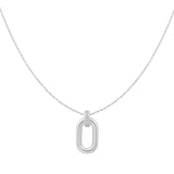 Silver Oval Hoop Necklace