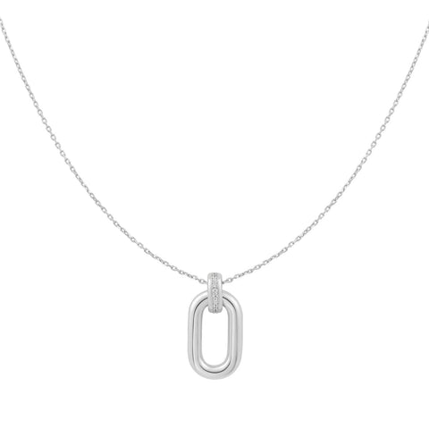 Silver Oval Hoop Necklace
