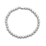 Isla Silver Plain Ball Stretch Bracelet- 6mm