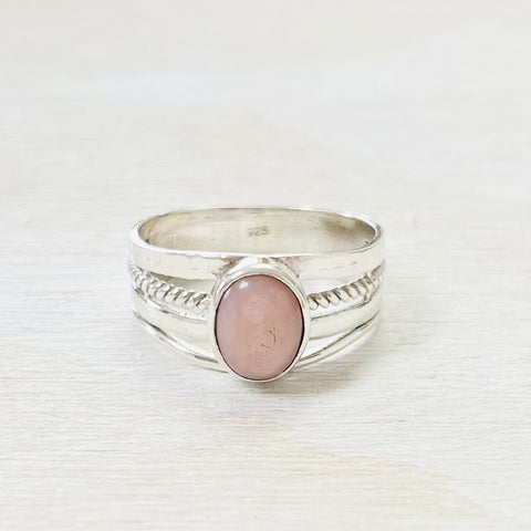 Sterling Silver Pink Stone Ring
