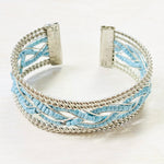 Sterling Silver Estate Turquoise Braided Bracelet