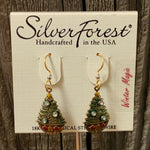 Silver Forest Christmas Tree Earrings