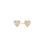 Ania Haie Gold Pave Heart Stud Earrings