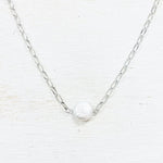 Fashion Coin Pearl Paperclip Necklace