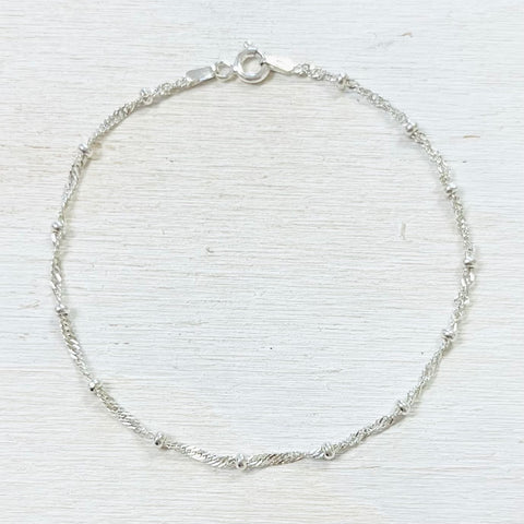 Sterling Silver Estate Ball Rope Bracelet