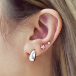 Silver Small Dome Hoops