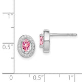 Sterling Silver Oval October Studs w/ CZ’s