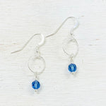 Sterling Silver Blue Stone Dangle Earrings