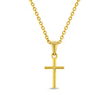 Sterling Silver Gold Plated Tiny Cross Necklace