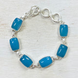 Sterling Silver Blue Chalcedony Bracelet