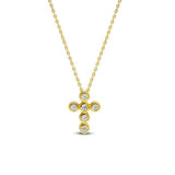 SS/GP Bezel Cross Necklace