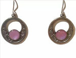 Silver Forest Pink Stone Earrings