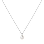 Silver Shell Pearl Drop Necklace
