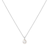 Silver Shell Pearl Drop Necklace