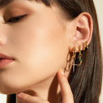 Gold Star Huggie Hoops