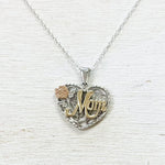 Sterling Silver & 10K Mom Heart Necklace