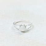 Sterling Silver Created White Opal Ring