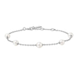 Silver Pearl Station Bracelet