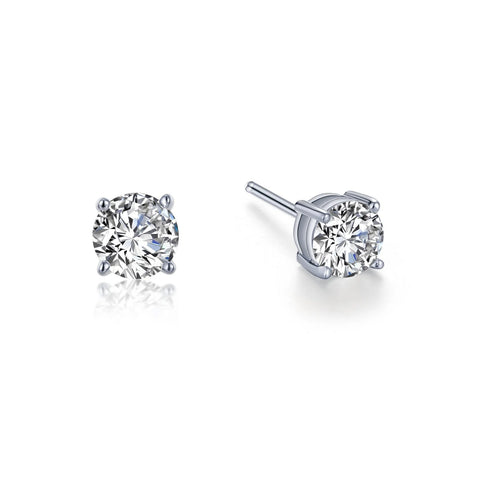 Sterling Silver 1.5 CTW Solitaire Stud Earrings