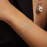 Silver Bezel Set Bracelet